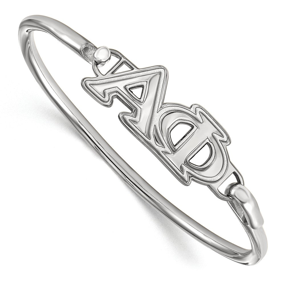 Sterling Silver Alpha Phi Small Clasp Bangle - 6 in., Item B15387 by The Black Bow Jewelry Co.
