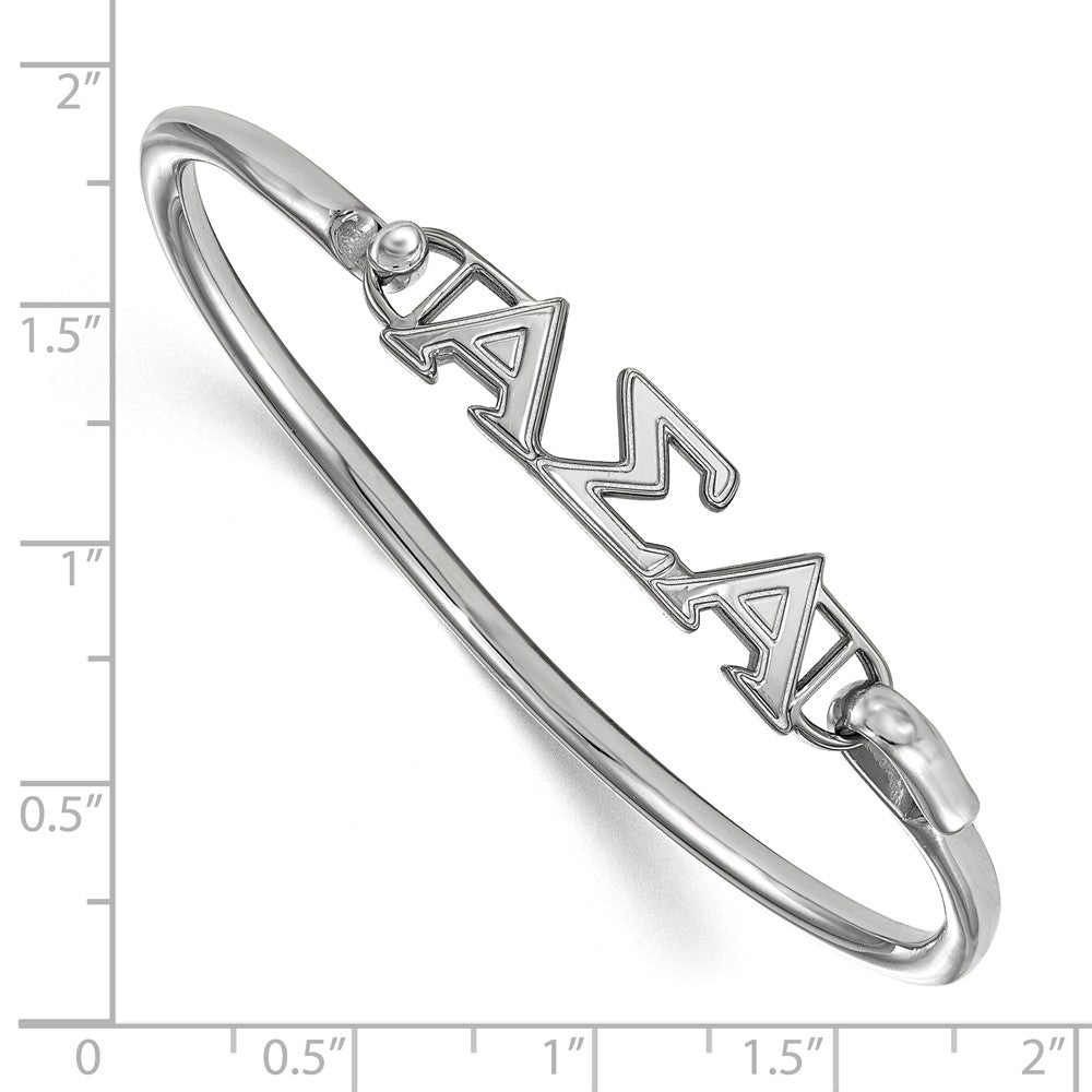 Alternate view of the Sterling Silver Alpha Sigma Alpha Small Clasp Bangle - 6 in. by The Black Bow Jewelry Co.