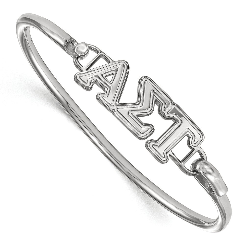 Sterling Silver Alpha Sigma Tau Small Clasp Bangle - 6 in., Item B15392 by The Black Bow Jewelry Co.