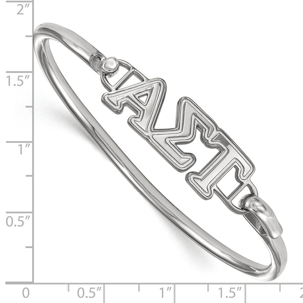 Alternate view of the Sterling Silver Alpha Sigma Tau Small Clasp Bangle - 6 in. by The Black Bow Jewelry Co.