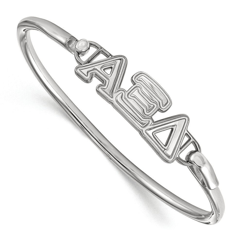 Sterling Silver Alpha Xi Delta Small Clasp Bangle - 6 in., Item B15396 by The Black Bow Jewelry Co.