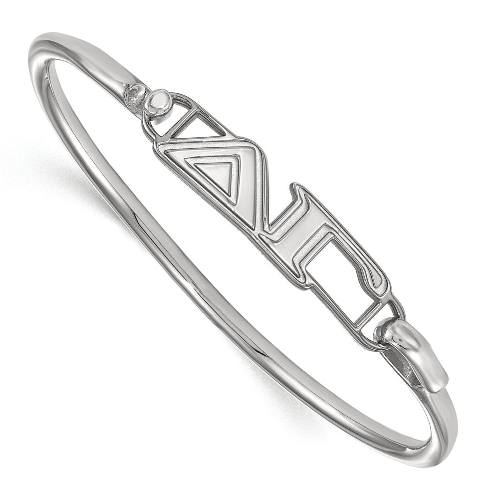 Sterling Silver Delta Gamma Large Clasp Bangle - 6 in., Item B15408 by The Black Bow Jewelry Co.