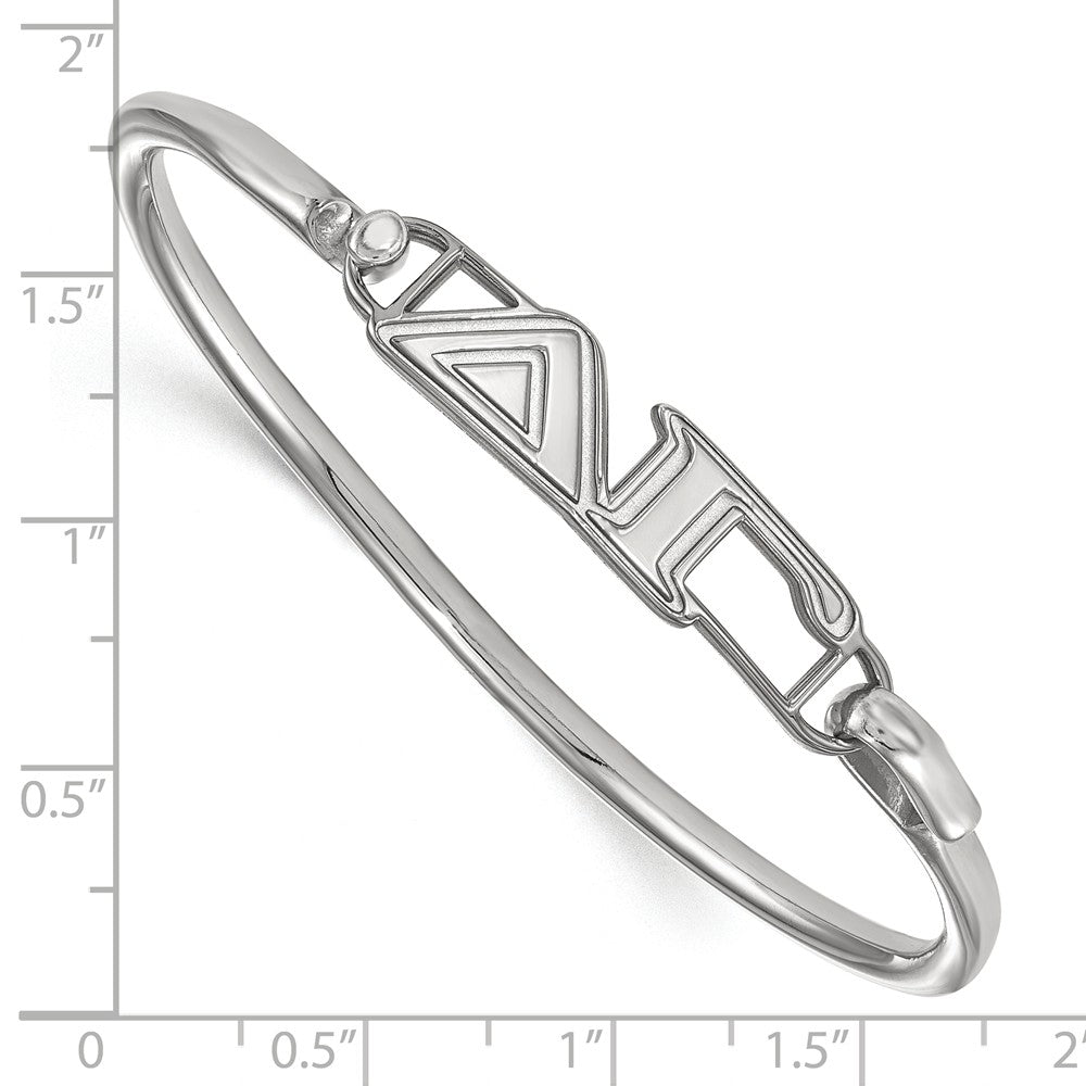 Alternate view of the Sterling Silver Delta Gamma Large Clasp Bangle - 6 in. by The Black Bow Jewelry Co.