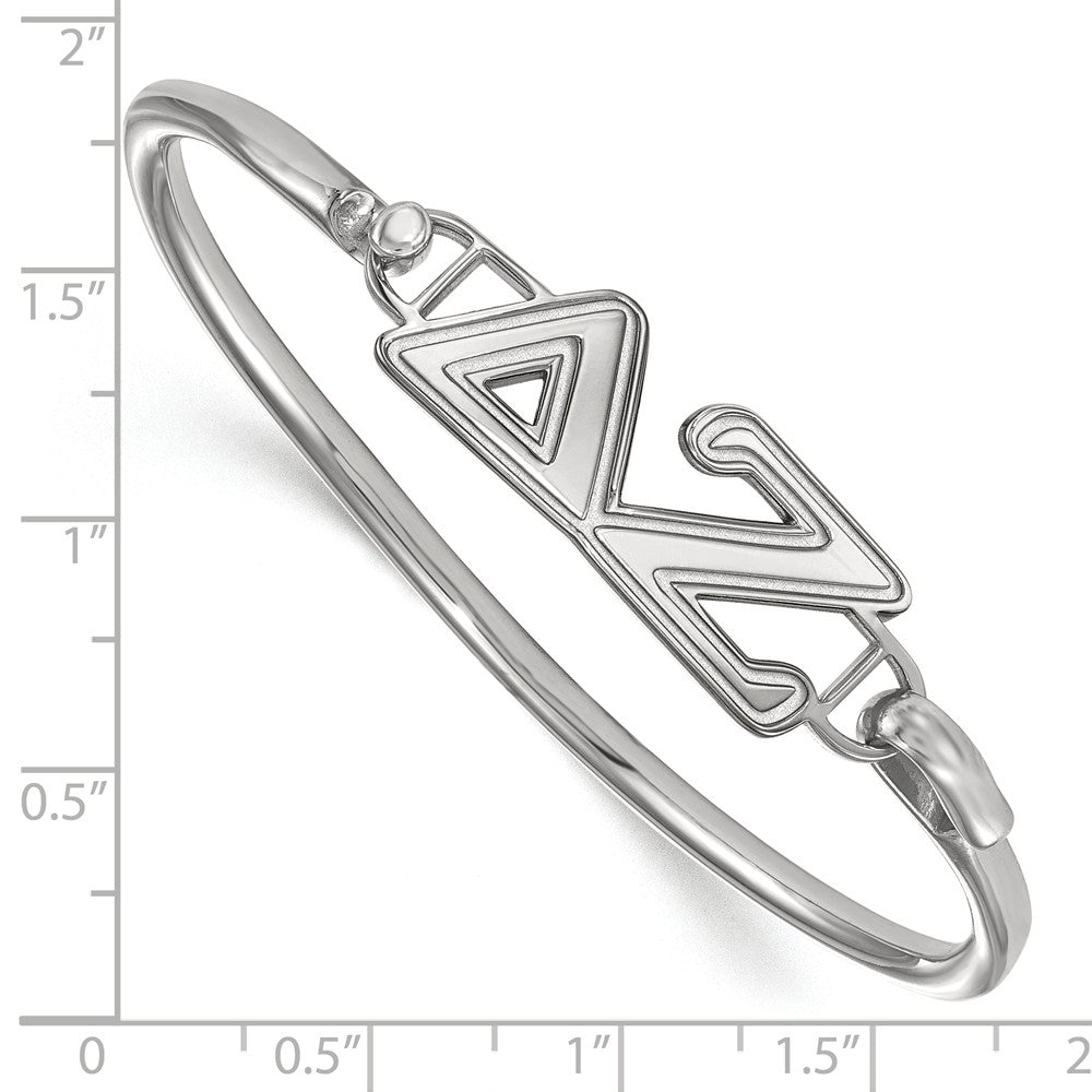 Alternate view of the Sterling Silver Delta Zeta Small Clasp Bangle - 6 in. by The Black Bow Jewelry Co.