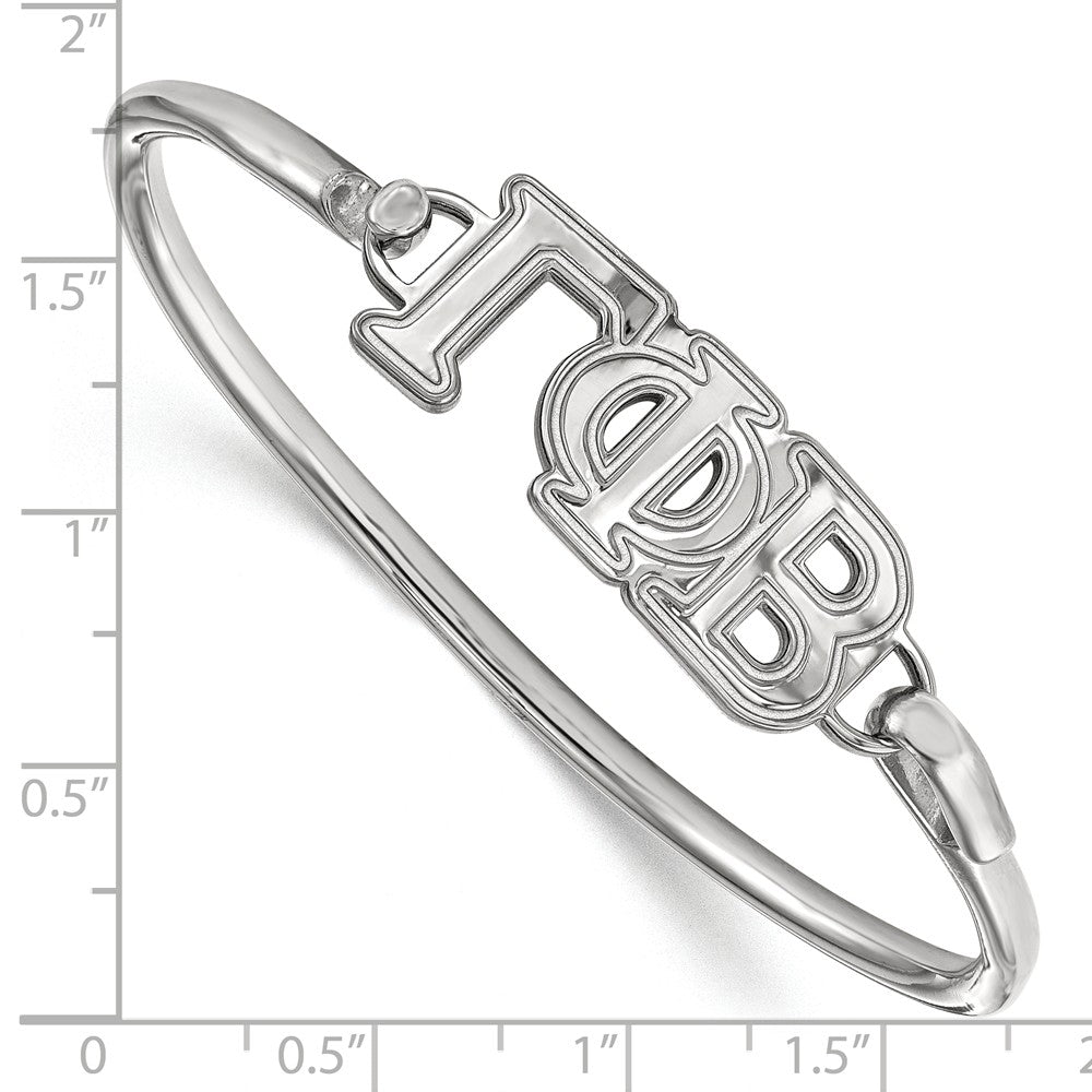 Alternate view of the Sterling Silver Gamma Phi Beta Large Clasp Bangle - 6 in. by The Black Bow Jewelry Co.