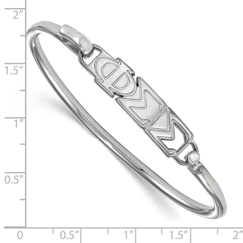 Alternate view of the Sterling Silver Phi Sigma Sigma Small Clasp Bangle - 6 in. by The Black Bow Jewelry Co.