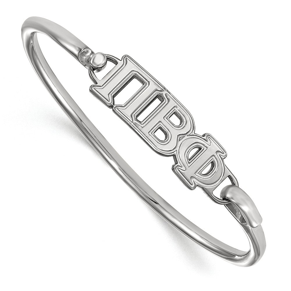 Sterling Silver Pi Beta Phi Small Clasp Bangle - 6 in., Item B15441 by The Black Bow Jewelry Co.