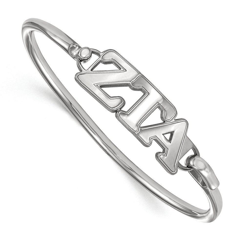 Sterling Silver Zeta Tau Alpha Small Clasp Bangle - 6 in., Item B15461 by The Black Bow Jewelry Co.