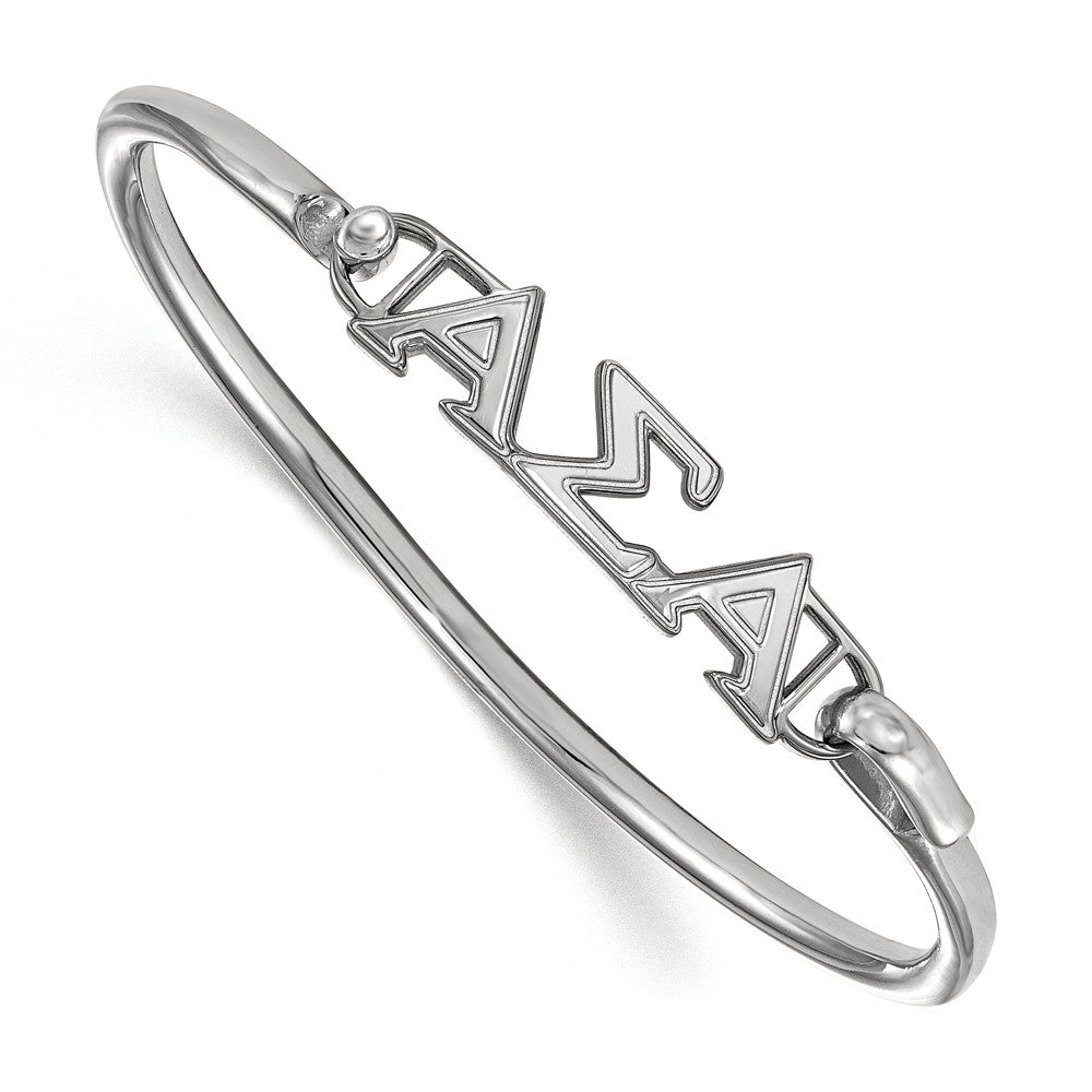 Sterling Silver Alpha Sigma Alpha Small Clasp Bangle - 8 in., Item B15468 by The Black Bow Jewelry Co.
