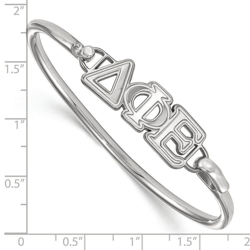Alternate view of the Sterling Silver Delta Phi Epsilon Large Clasp Bangle - 8 in. by The Black Bow Jewelry Co.