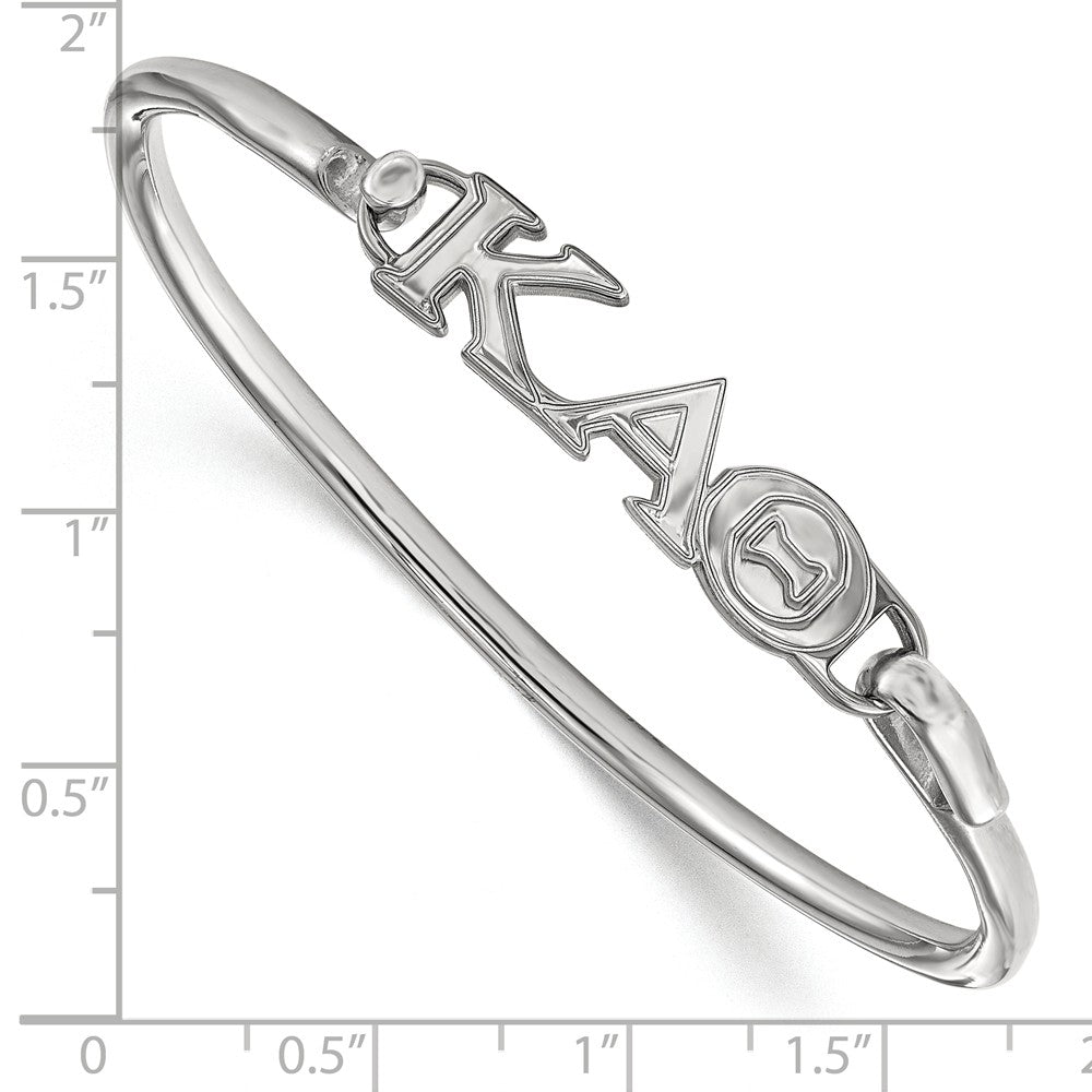 Alternate view of the Sterling Silver Kappa Alpha Theta Small Clasp Bangle - 8 in. by The Black Bow Jewelry Co.