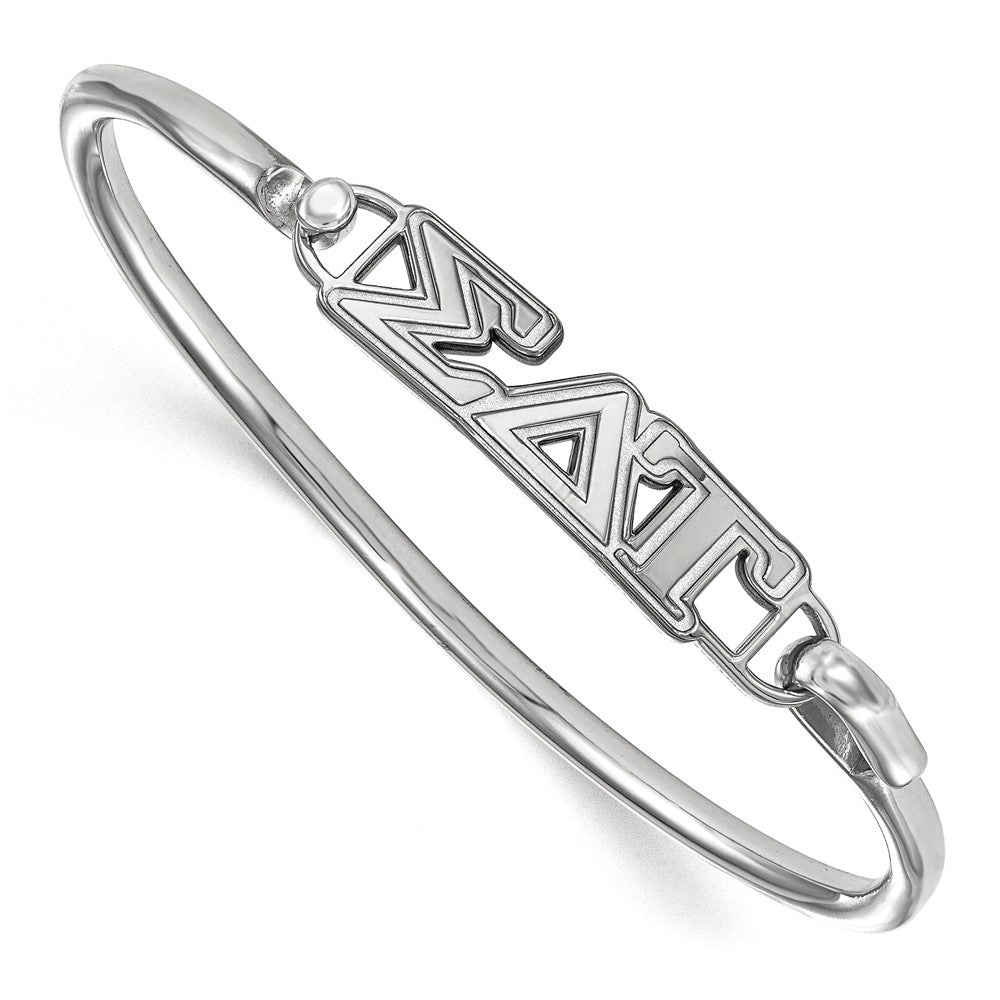 Sterling Silver Sigma Delta Tau Small Clasp Bangle - 8 in., Item B15483 by The Black Bow Jewelry Co.