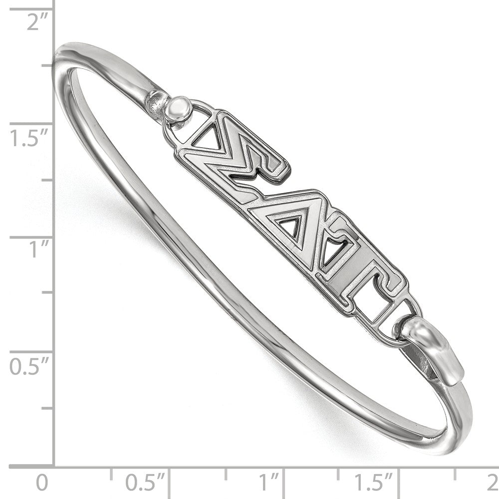 Alternate view of the Sterling Silver Sigma Delta Tau Small Clasp Bangle - 8 in. by The Black Bow Jewelry Co.