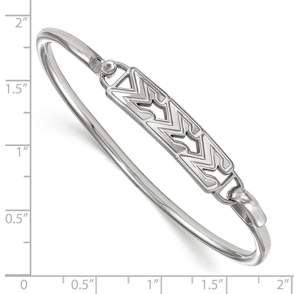 Alternate view of the Sterling Silver Sigma Sigma Sigma Small Clasp Bangle - 7 in. by The Black Bow Jewelry Co.