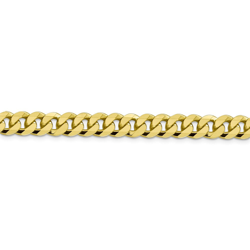 Alternate view of the Men&#39;s 8.25mm 10k Yellow Gold Flat Beveled Curb Chain Bracelet by The Black Bow Jewelry Co.