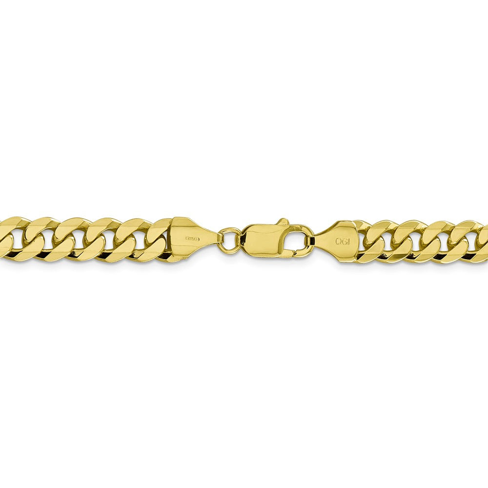 Alternate view of the Men&#39;s 8.25mm 10k Yellow Gold Flat Beveled Curb Chain Bracelet by The Black Bow Jewelry Co.