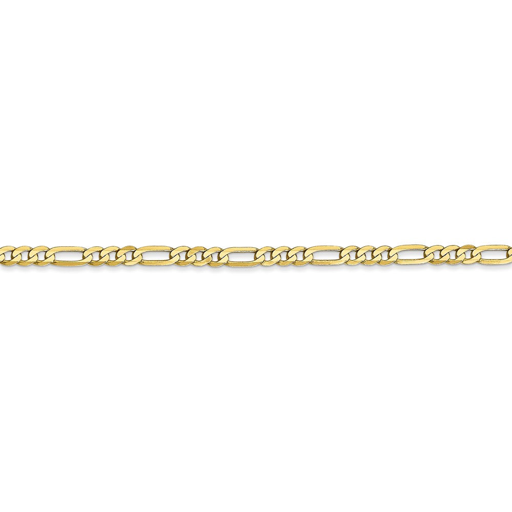 Alternate view of the 2.75mm 10k Yellow Gold Flat Figaro Chain Bracelet by The Black Bow Jewelry Co.