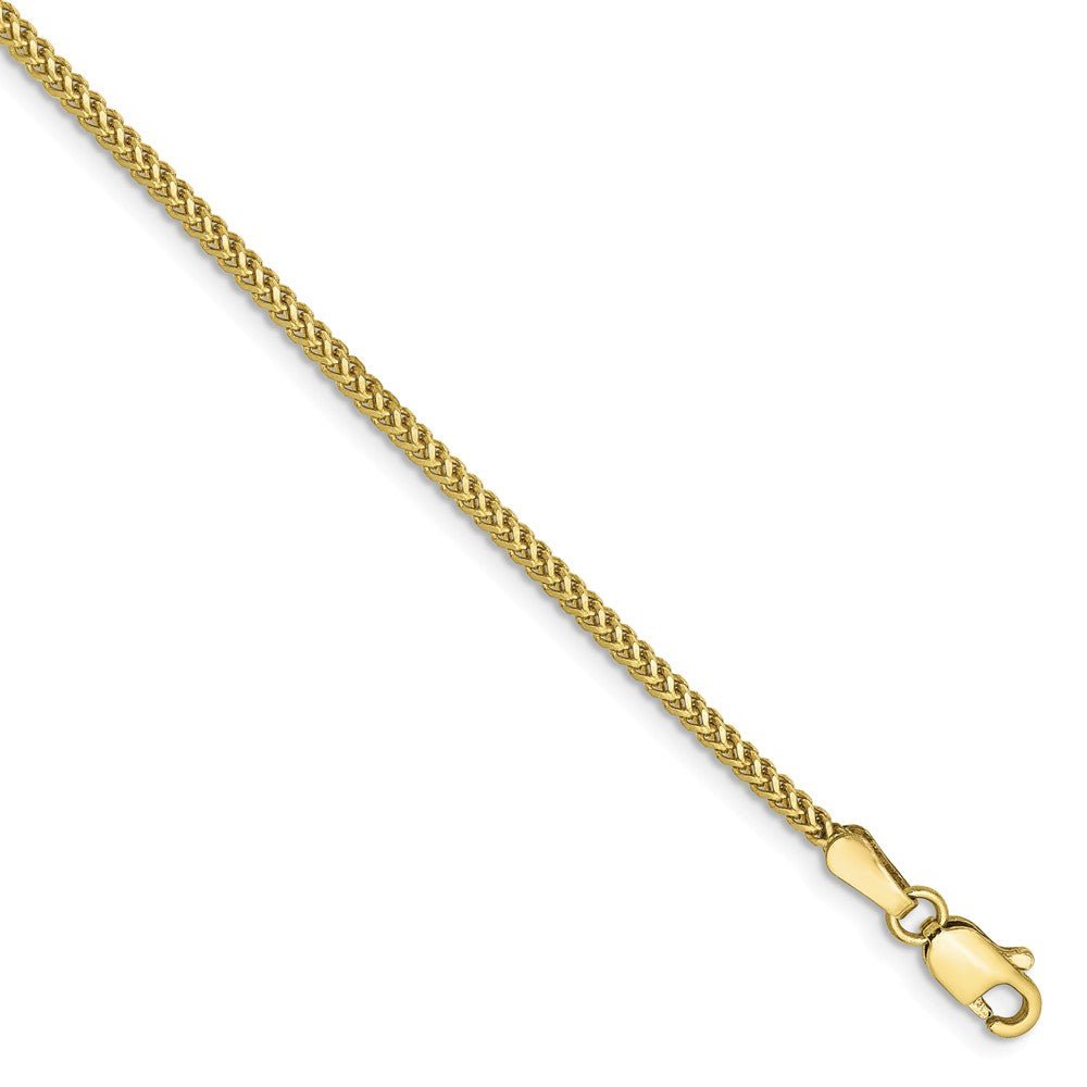 1.3mm 10k Yellow Gold Solid Franco Chain Bracelet, Item B15535 by The Black Bow Jewelry Co.