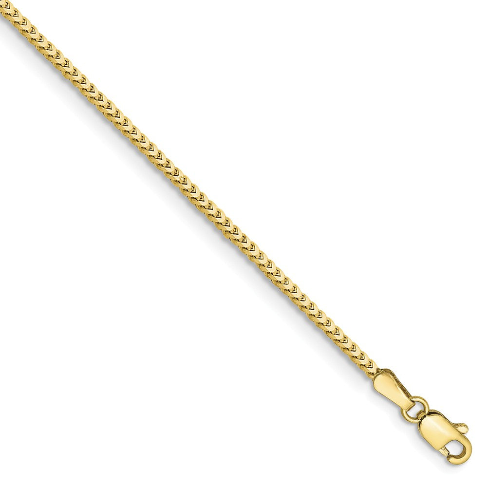 1.5mm 10k Yellow Gold Solid Franco Chain Bracelet, Item B15536 by The Black Bow Jewelry Co.
