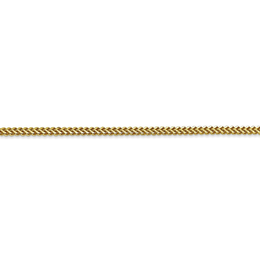 Alternate view of the 1.5mm 10k Yellow Gold Solid Franco Chain Bracelet by The Black Bow Jewelry Co.