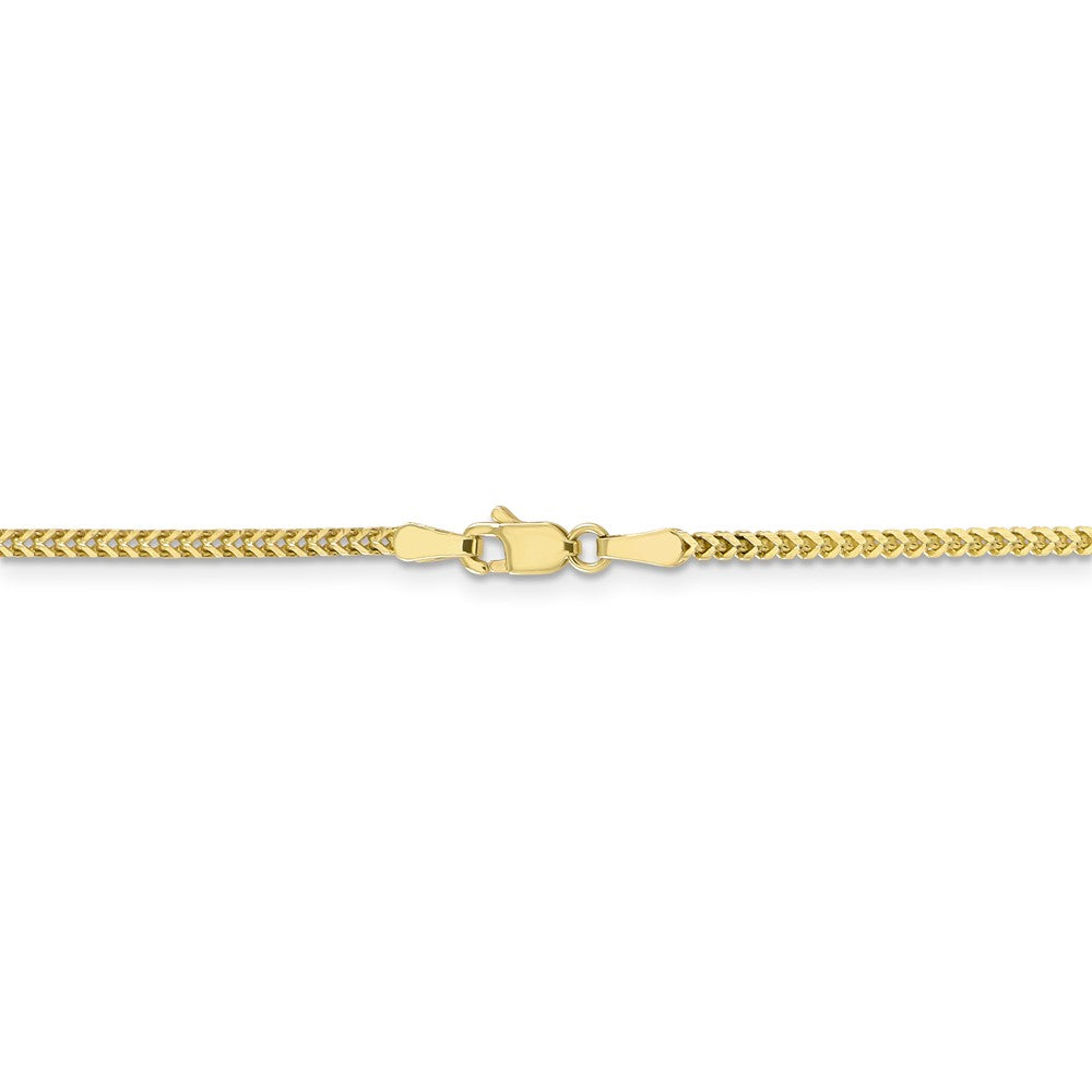 Alternate view of the 1.5mm 10k Yellow Gold Solid Franco Chain Bracelet by The Black Bow Jewelry Co.
