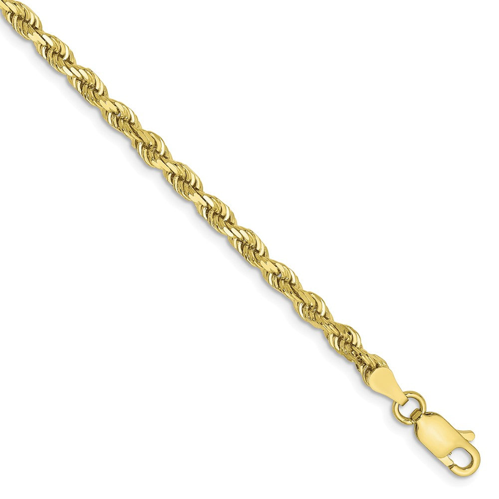 3.25mm 10k Yellow Gold D/C Quadruple Rope Chain Bracelet, Item B15545 by The Black Bow Jewelry Co.