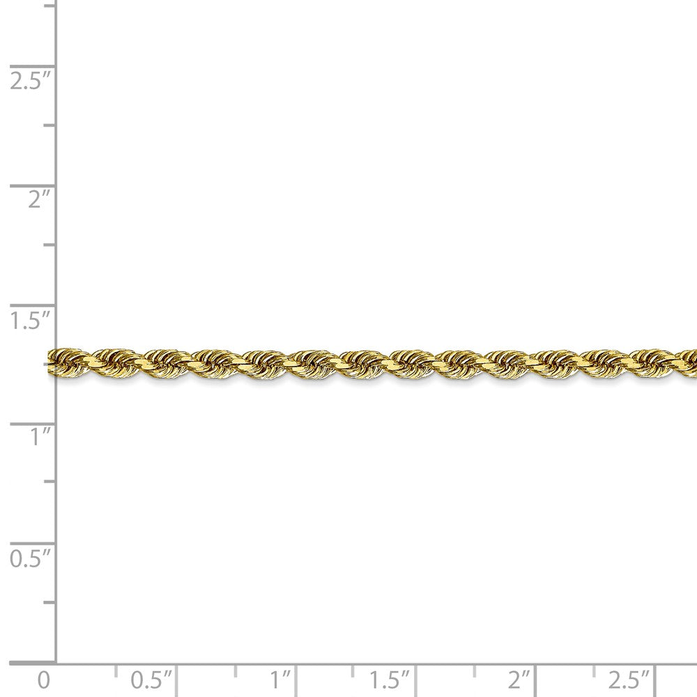 Alternate view of the 3.25mm 10k Yellow Gold D/C Quadruple Rope Chain Bracelet by The Black Bow Jewelry Co.