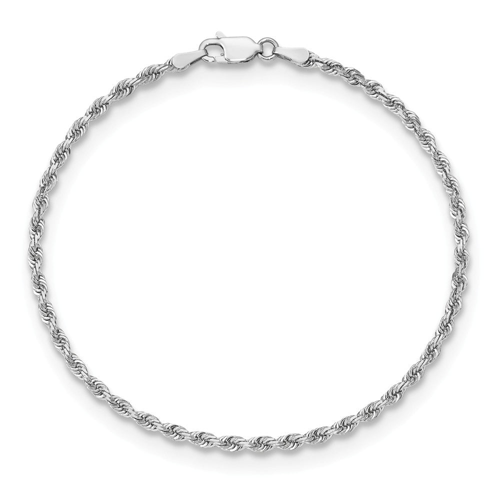 Alternate view of the 2.75mm 10k White Gold D/C Quadruple Rope Chain Bracelet by The Black Bow Jewelry Co.