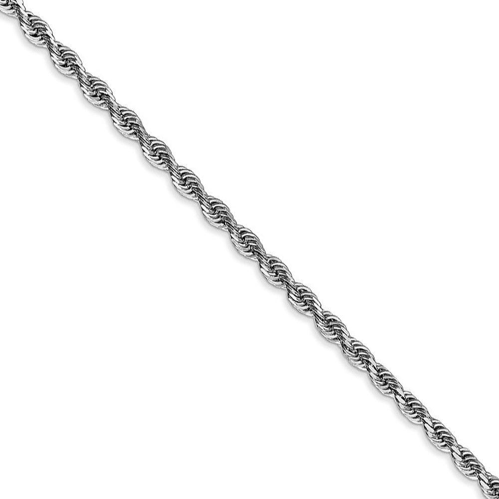 2.75mm 10k White Gold D/C Quadruple Rope Chain Bracelet