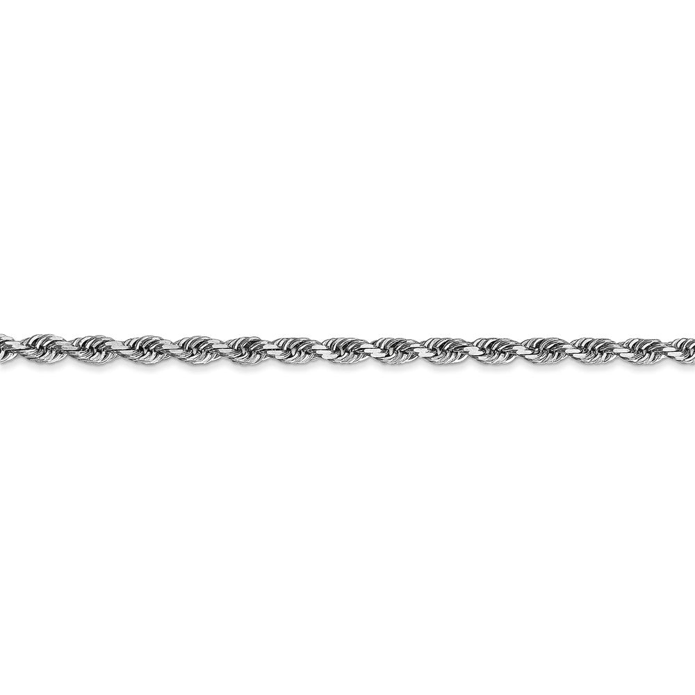Alternate view of the 3mm 10k White Gold D/C Quadruple Rope Chain Bracelet by The Black Bow Jewelry Co.