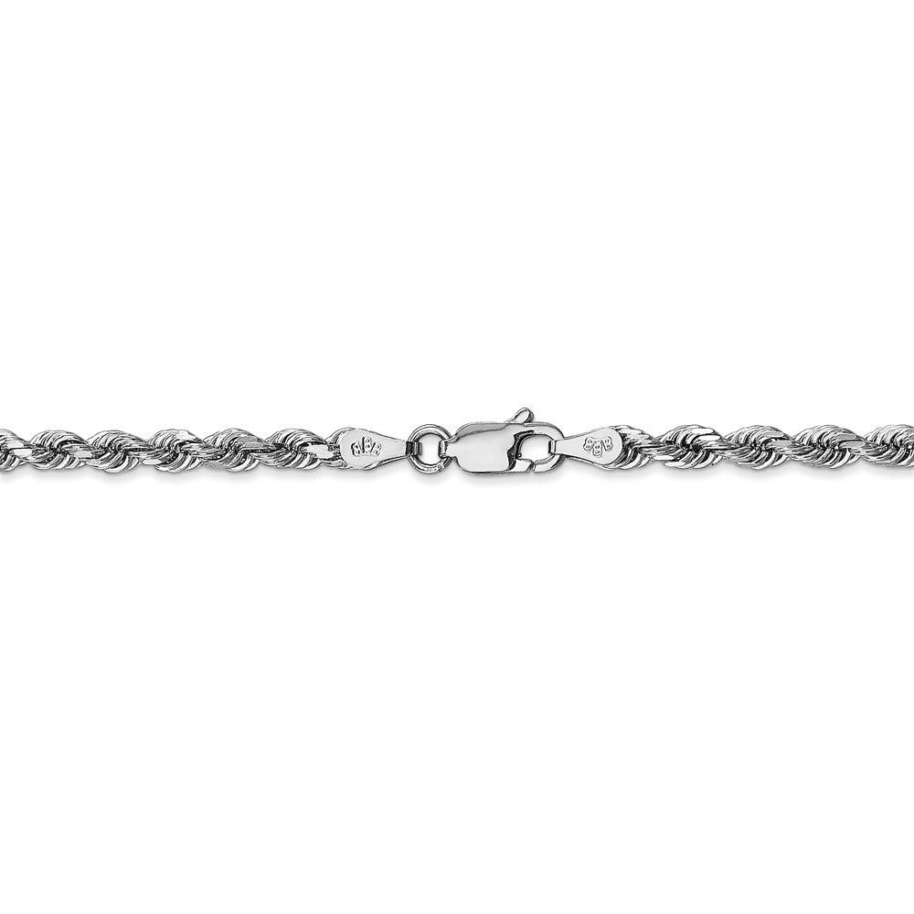 Alternate view of the 3.25mm 10k White Gold D/C Quadruple Rope Chain Bracelet by The Black Bow Jewelry Co.
