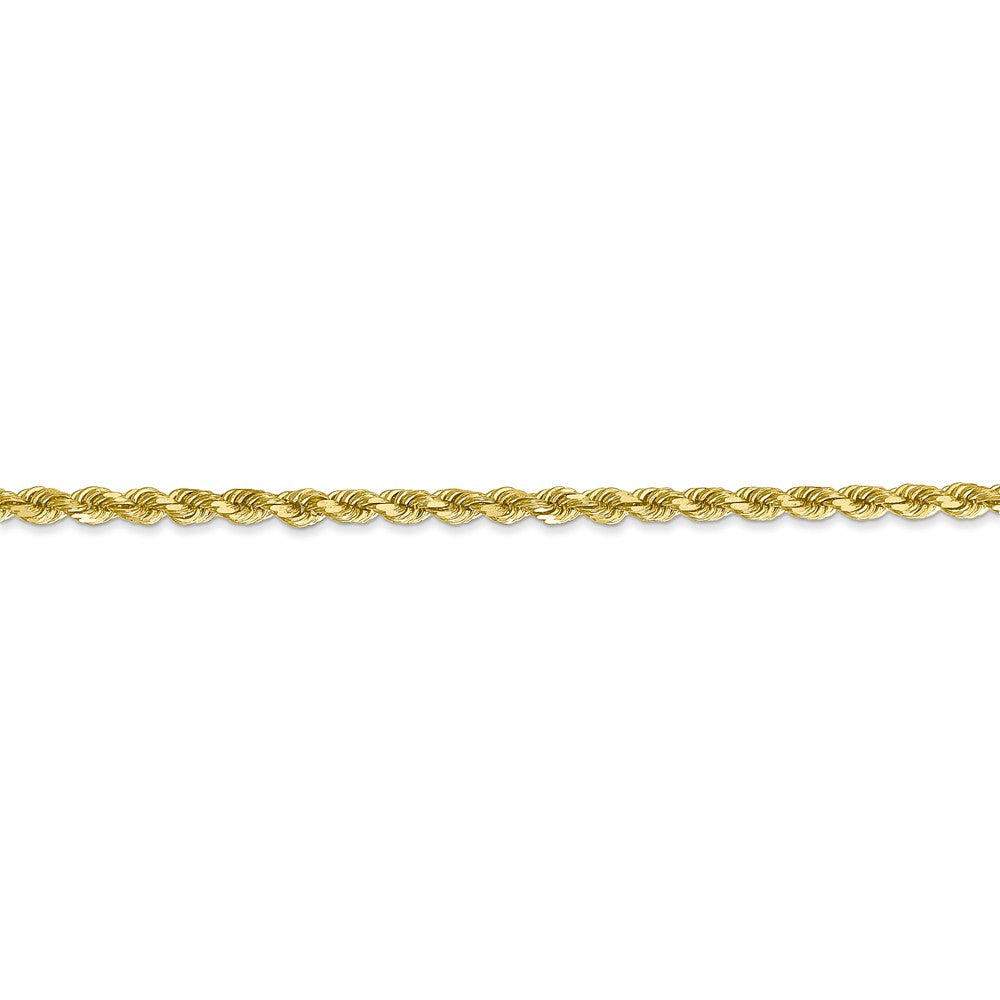 Alternate view of the 2.75mm 10k Yellow Gold Solid Diamond Cut Rope Chain Bracelet by The Black Bow Jewelry Co.