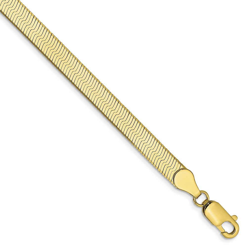 5mm 10k Yellow Gold Solid Herringbone Chain Bracelet, Item B15567 by The Black Bow Jewelry Co.