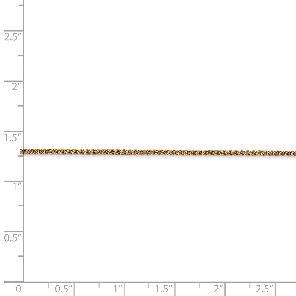 Alternate view of the 1.2mm 14k Yellow Gold, Solid D/C Spiga Chain Bracelet by The Black Bow Jewelry Co.