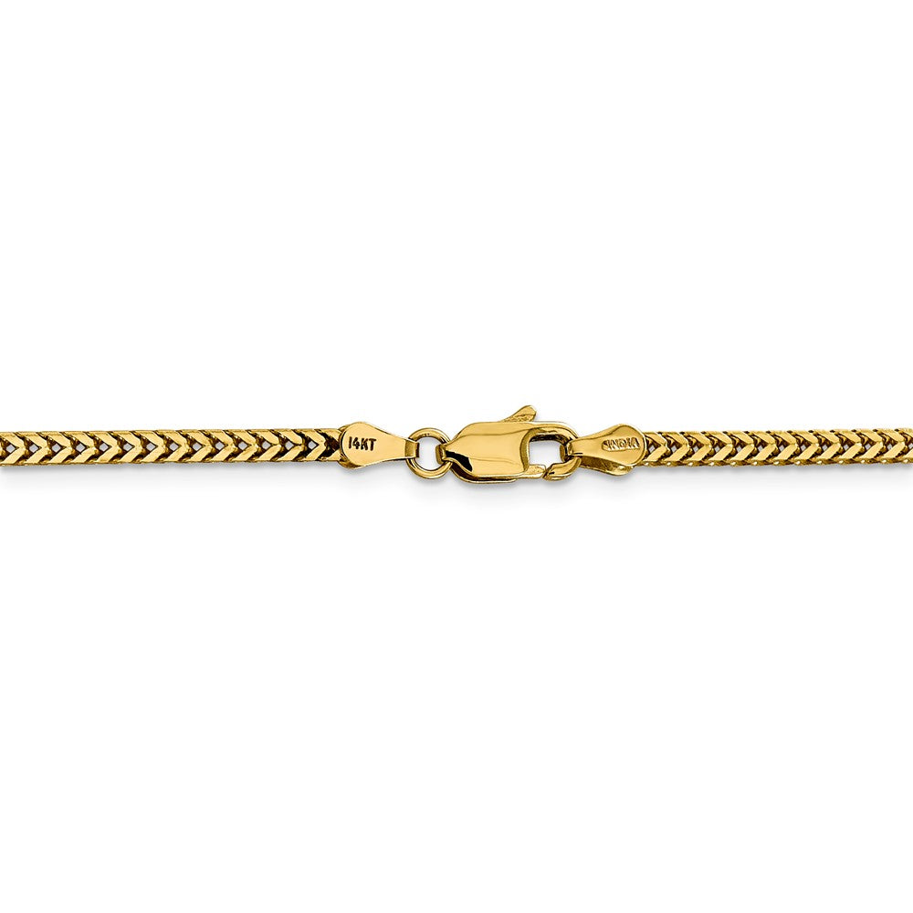 Alternate view of the 3.7mm 14k Yellow Gold Solid Franco Chain Bracelet by The Black Bow Jewelry Co.