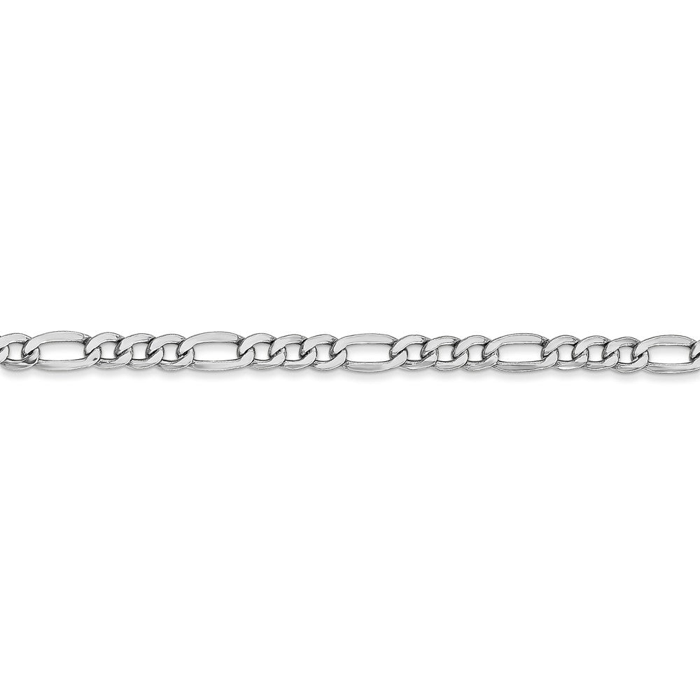 Alternate view of the 3.5mm 14k White Gold Hollow Figaro Chain Bracelet by The Black Bow Jewelry Co.