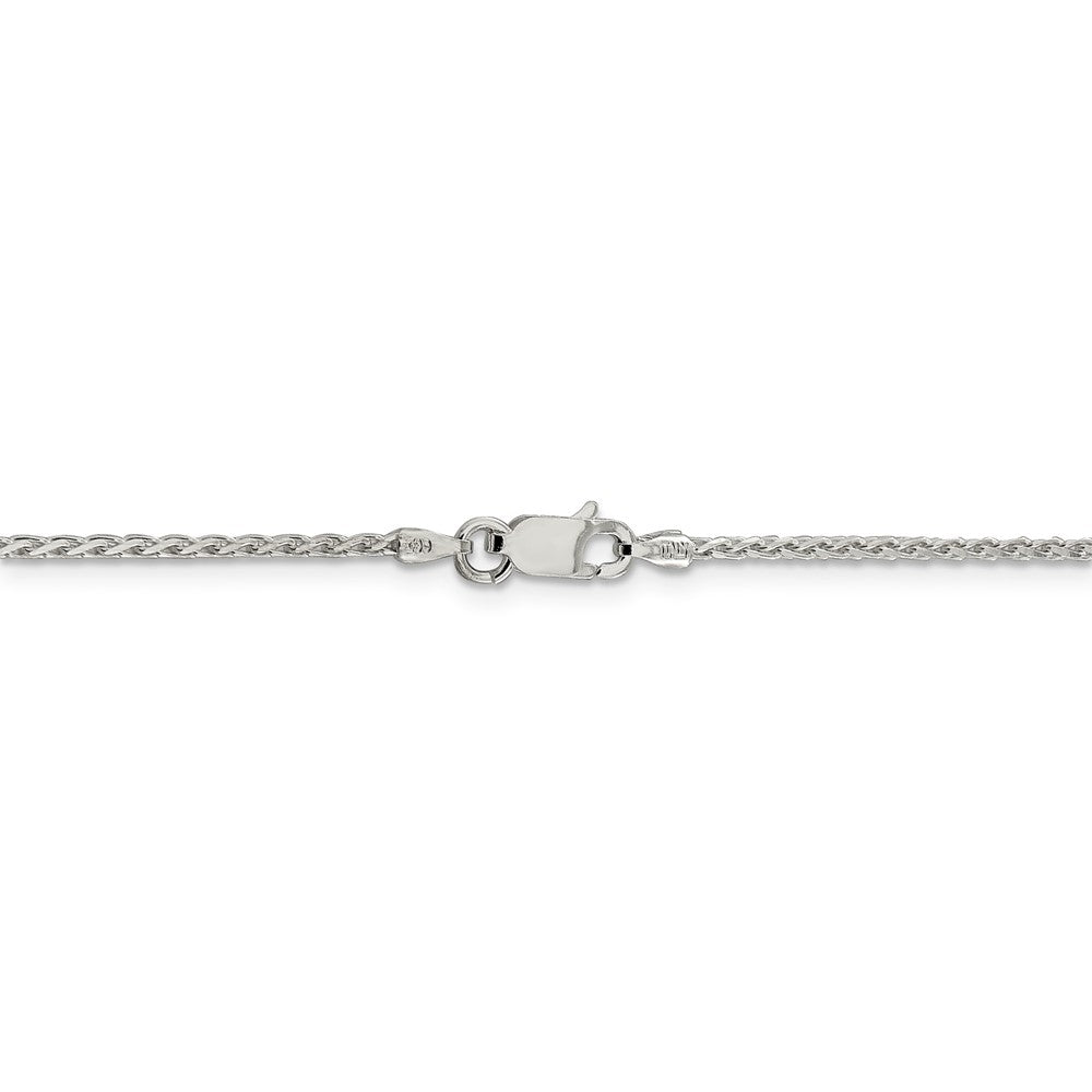 Alternate view of the 1.5mm Sterling Silver Diamond Cut Solid Round Spiga Chain Bracelet by The Black Bow Jewelry Co.