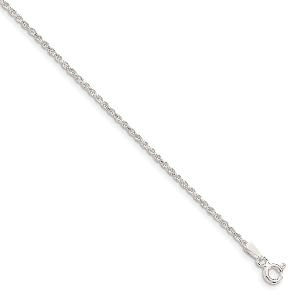 1.5mm Sterling Silver Classic Solid Rope Chain Bracelet, Item B15649 by The Black Bow Jewelry Co.