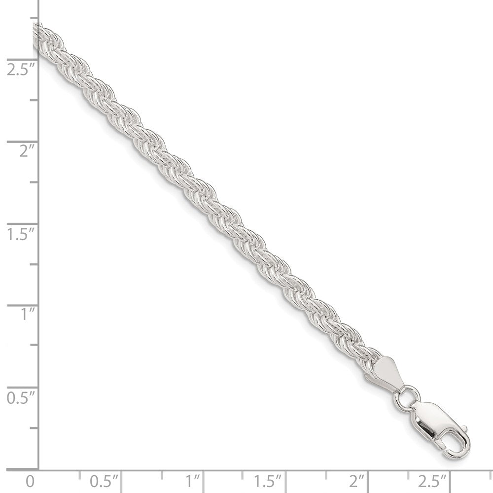 Alternate view of the 4.5mm Sterling Silver Classic Solid Rope Chain Bracelet by The Black Bow Jewelry Co.