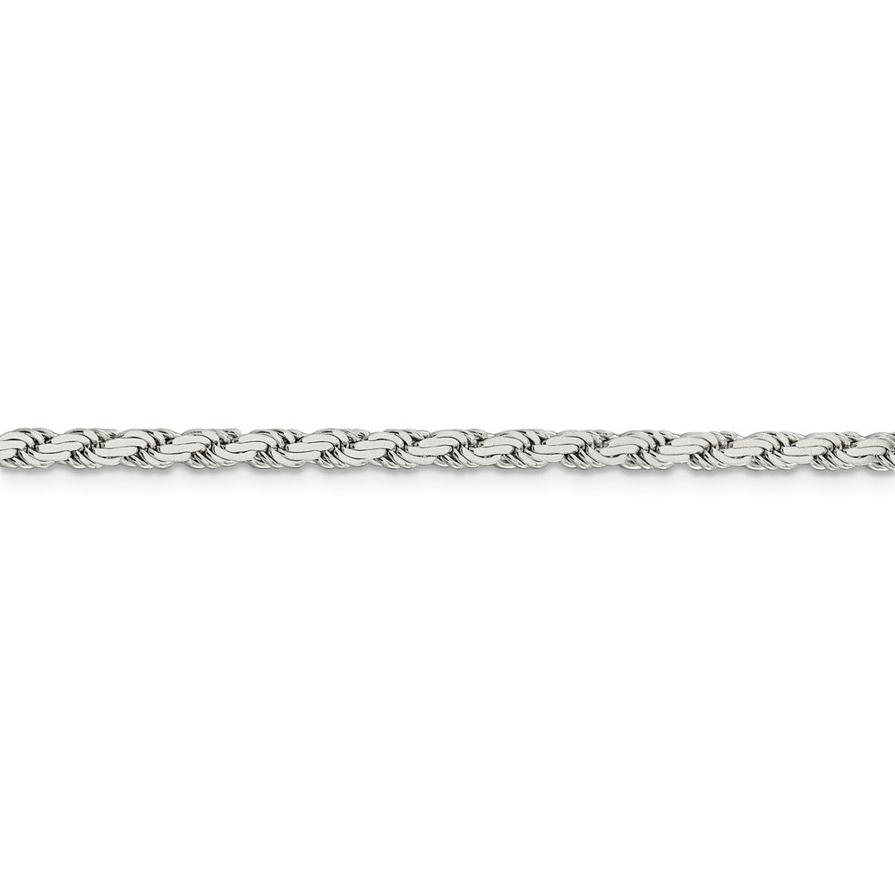 Alternate view of the 3mm Sterling Silver Solid Flat Rope Chain Bracelet by The Black Bow Jewelry Co.