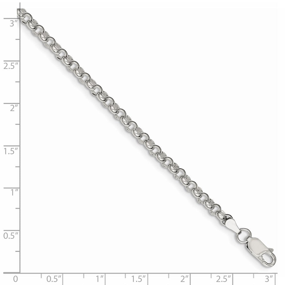 Alternate view of the 4mm, Sterling Silver Solid Rolo Chain Bracelet by The Black Bow Jewelry Co.