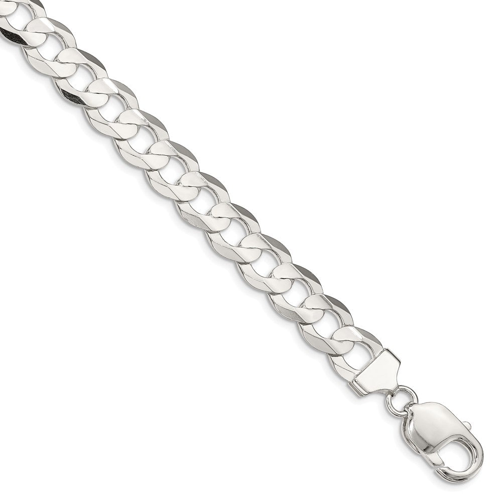 Sterling Silver Beveled Oval Curb Chain Bracelet