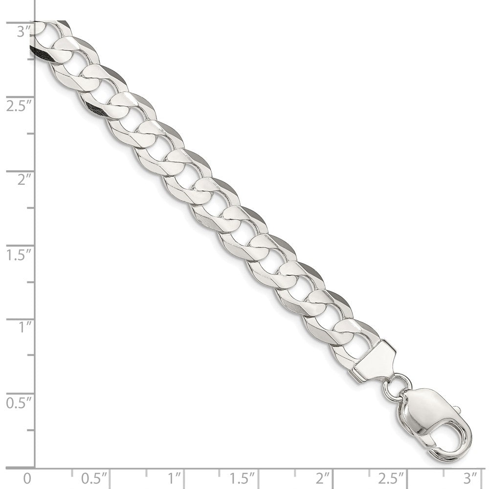 Sterling Silver Beveled Oval Curb Chain Bracelet