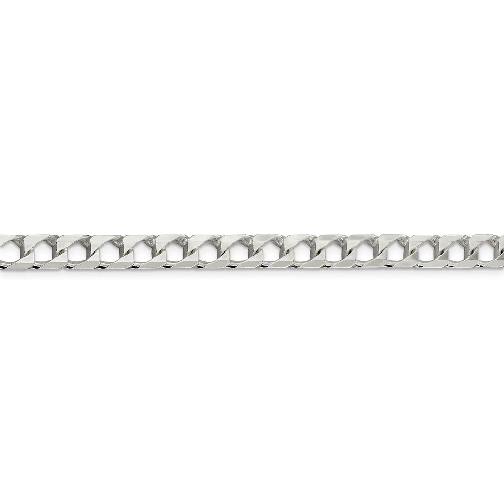 Alternate view of the Men&#39;s 6.25mm Sterling Silver Flat Square Curb Chain Bracelet by The Black Bow Jewelry Co.