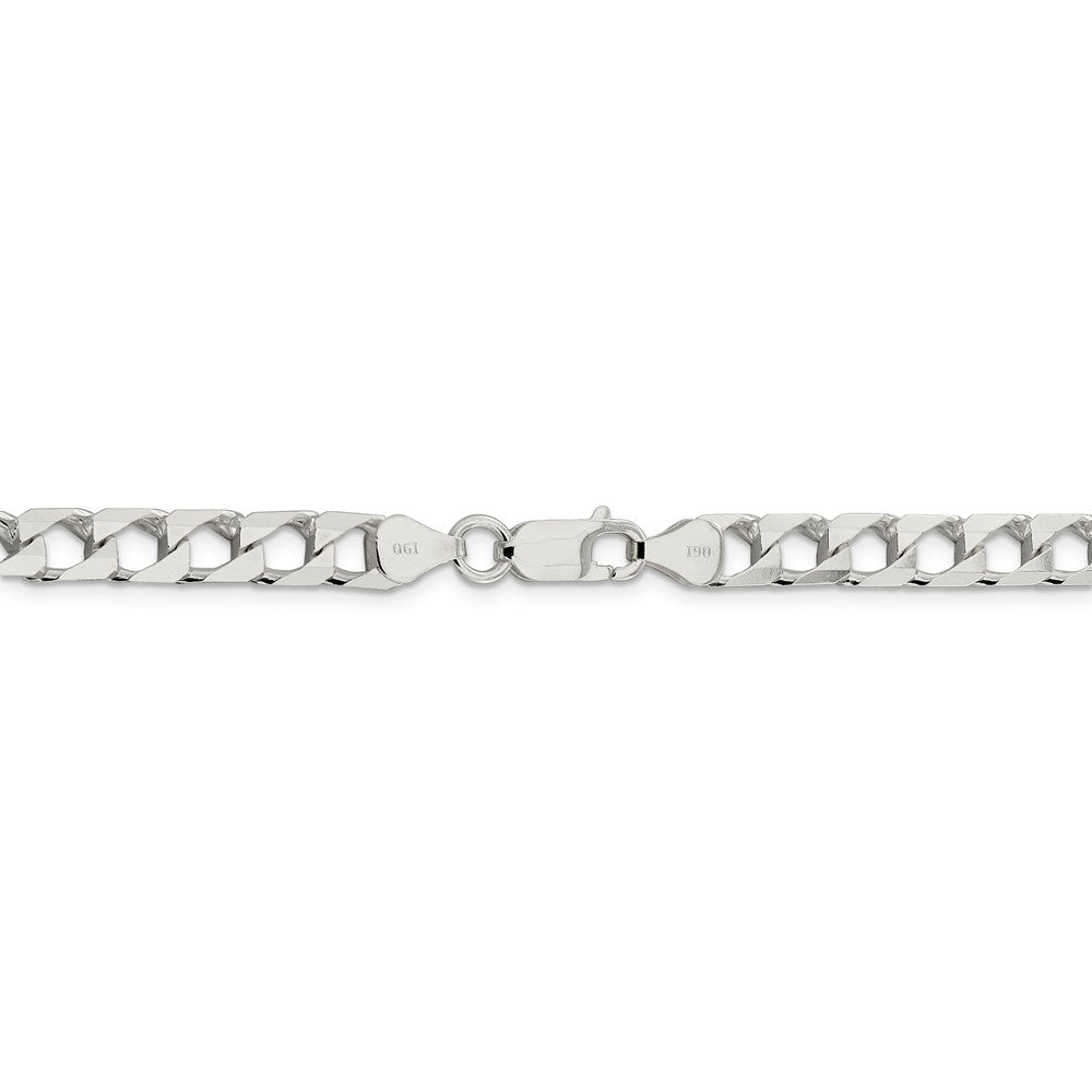 Alternate view of the Men&#39;s 6.25mm Sterling Silver Flat Square Curb Chain Bracelet by The Black Bow Jewelry Co.