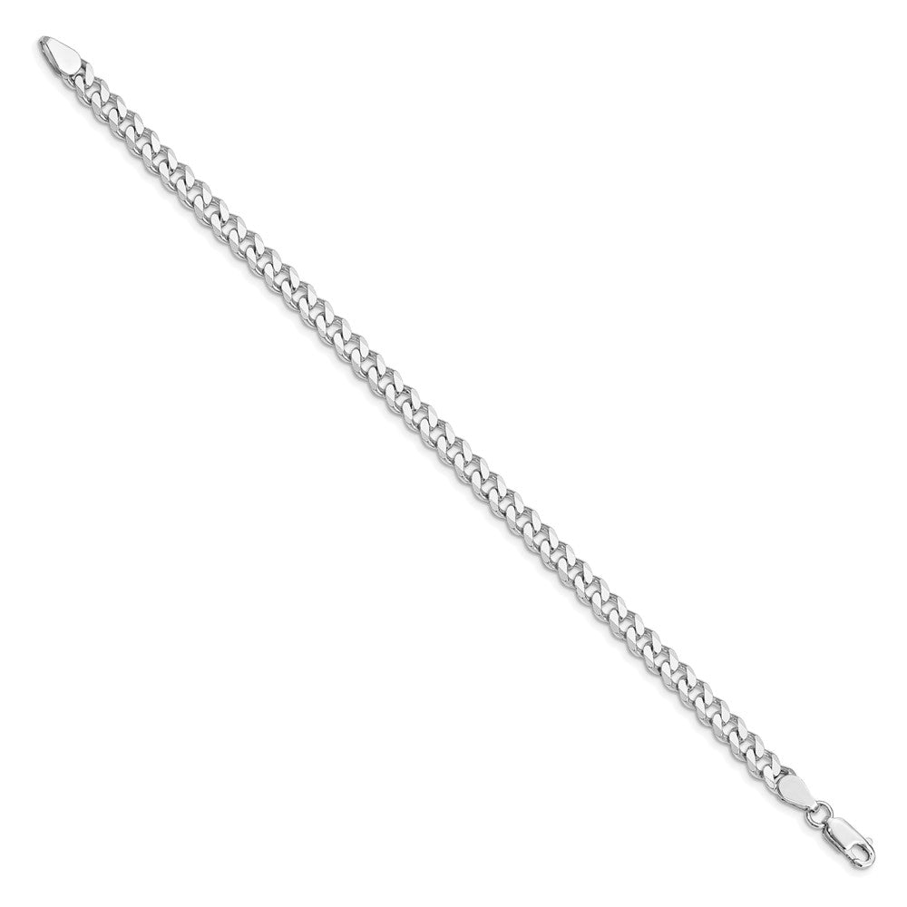 Alternate view of the 6mm Rhodium Plated Sterling Silver Solid Curb Chain Bracelet by The Black Bow Jewelry Co.