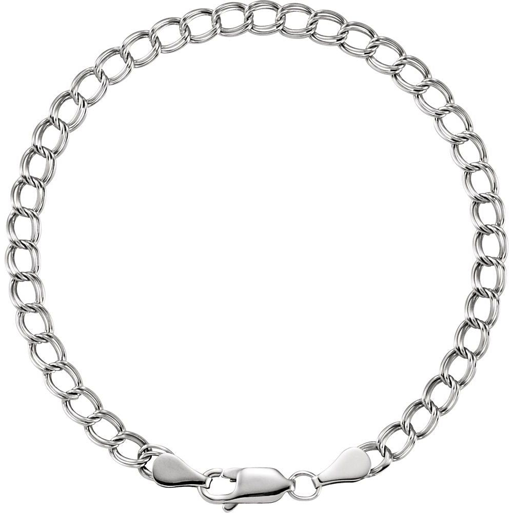 Double Curve Chain Bracelet with Charm