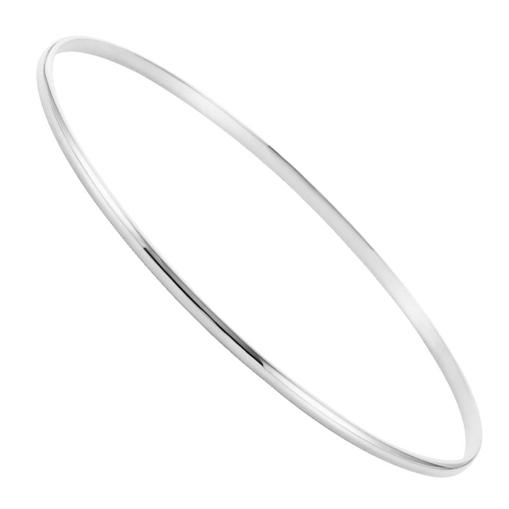 2mm 14k Yellow or White Gold Solid Half Round Bangle Bracelet, 7.5 In, Item B15704 by The Black Bow Jewelry Co.