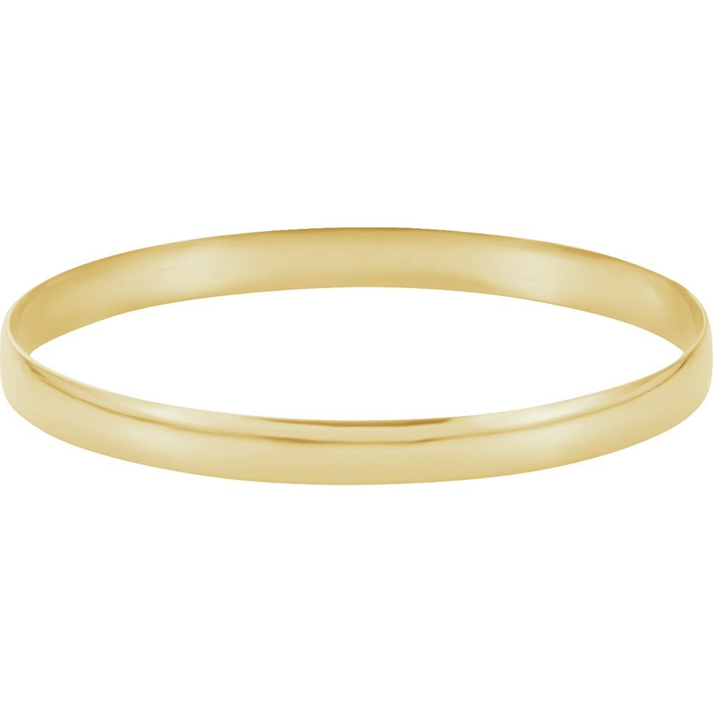 Alternate view of the 6mm 14k Yellow Gold Solid Half Round Bangle Bracelet, 7.75 Inch by The Black Bow Jewelry Co.