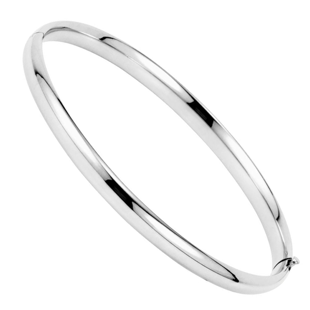 Alternate view of the 4.75mm 14k Yellow, White or Rose Gold Hollow Hinged Bangle Bracelet by The Black Bow Jewelry Co.